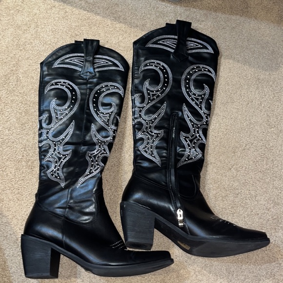 Knee high cowboy boots size 10 - Picture 2 of 5